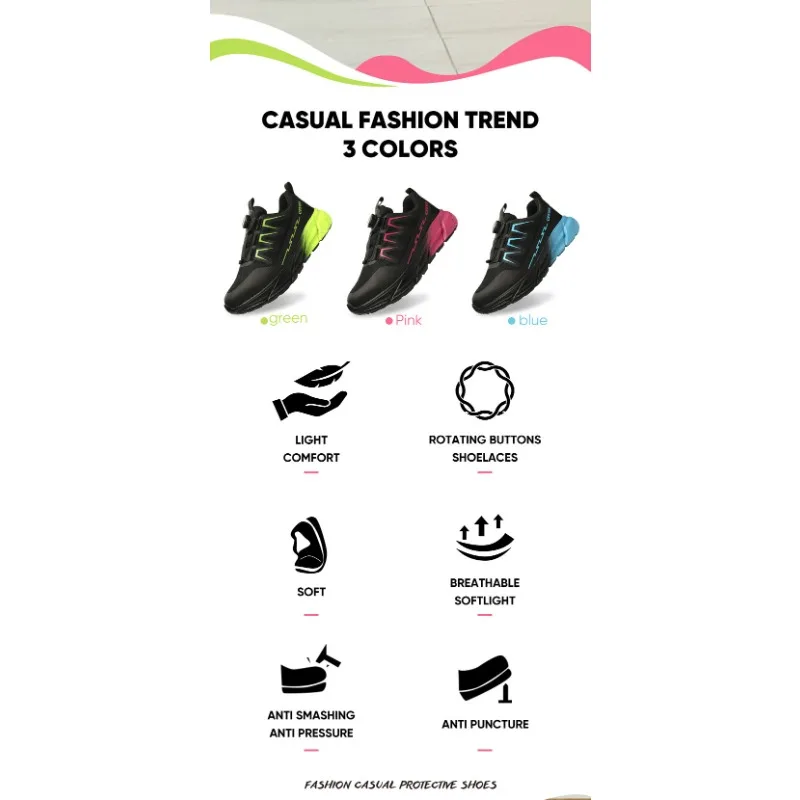 ZColorful Safety Sneakers β Lightweight & Breathable Protection