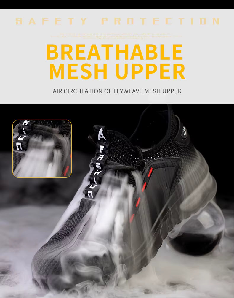 AirStep Men’s Lightweight Safety Sneakers – Steel Toe Work Shoes Sporty style