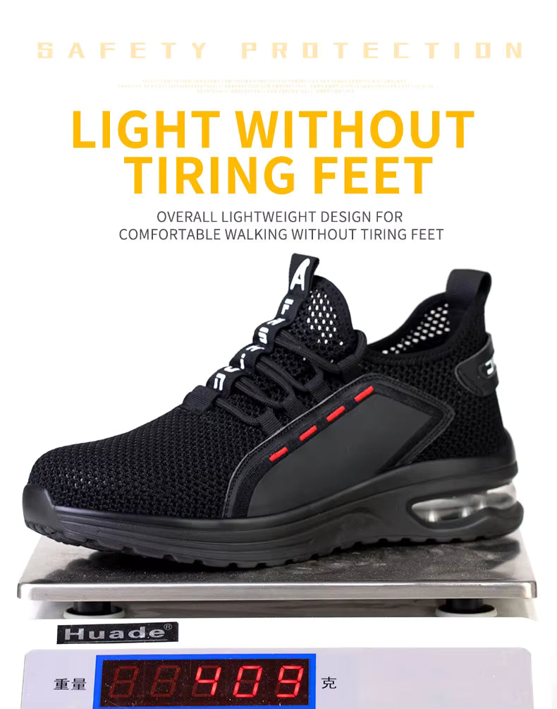 AirStep Men’s Lightweight Safety Sneakers – Steel Toe Work Shoes Sporty style