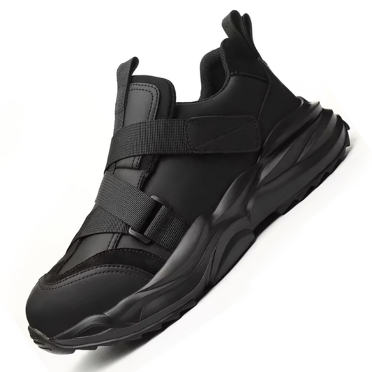 PowerGuard Slip-On Safety Sneakers – All-Black Steel Toe Work Shoes Bold