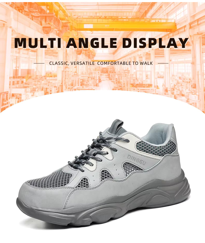DINGGU Unisex Safety Sneakers – Lightweight Steel Toe Work Shoes