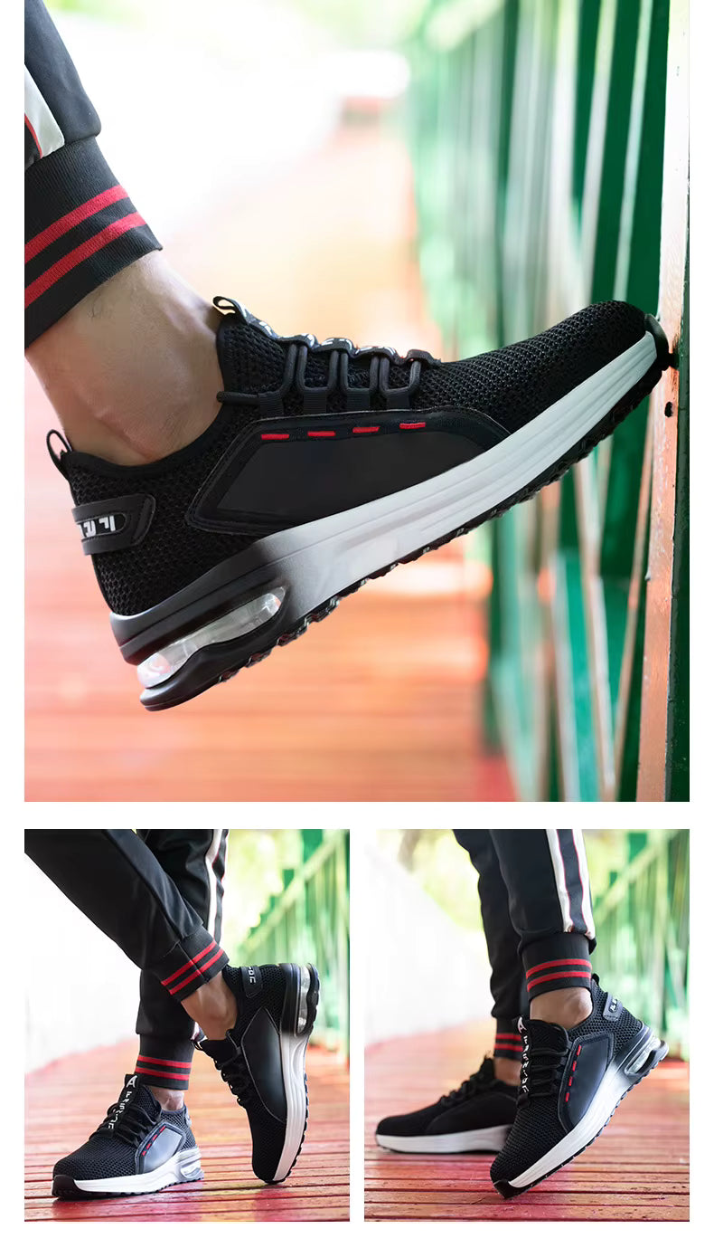 AirStep Men’s Lightweight Safety Sneakers – Steel Toe Work Shoes Sporty style