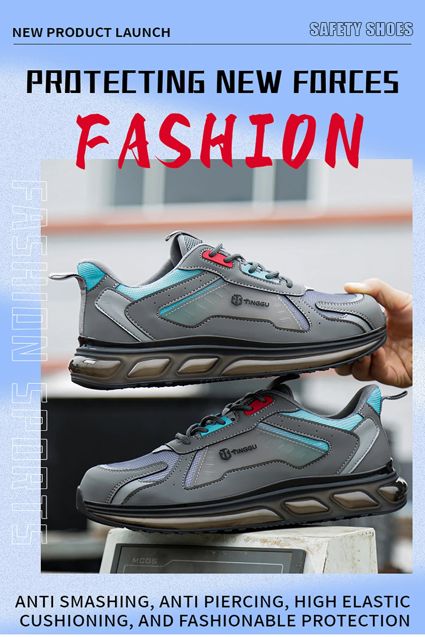 Finggu Air-Cushion Safety Sneakers – Heavy-Duty Work Shoes