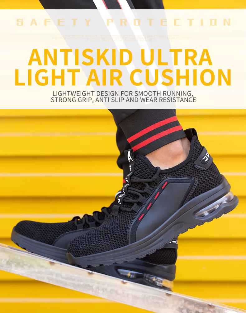 AirStep Men’s Lightweight Safety Sneakers – Steel Toe Work Shoes Sporty style