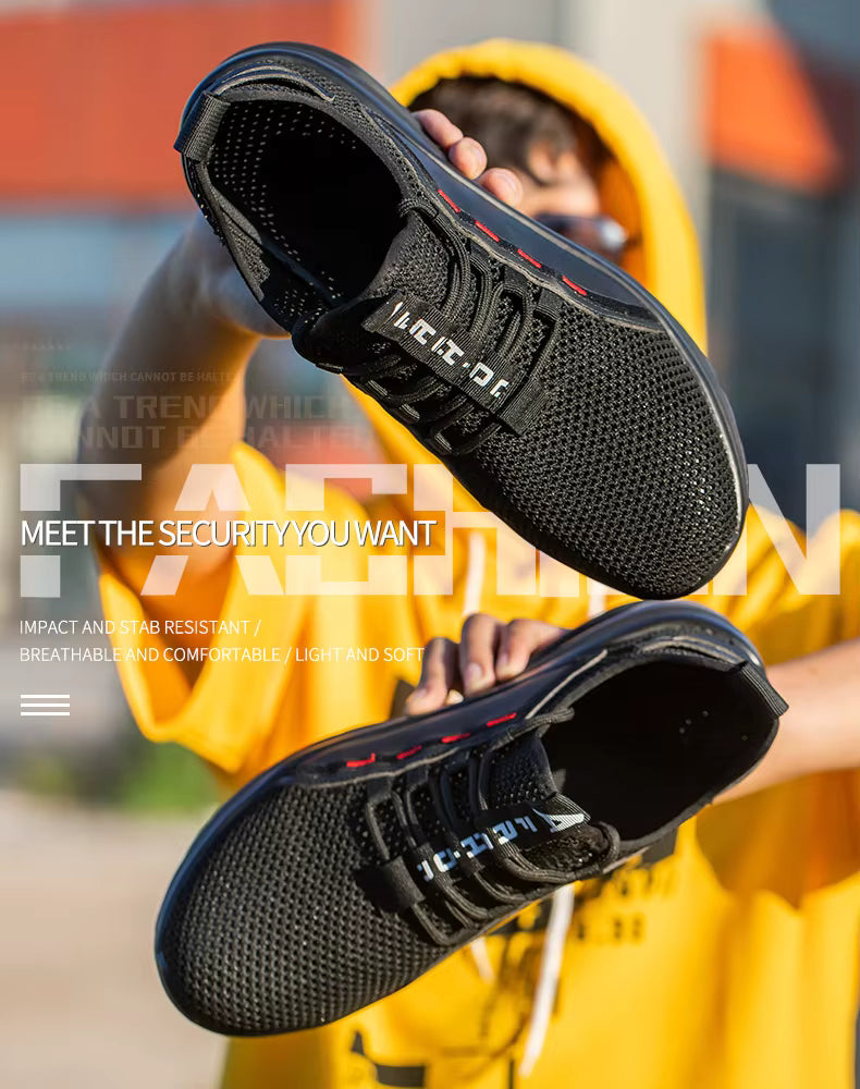 AirStep Men’s Lightweight Safety Sneakers – Steel Toe Work Shoes Sporty style