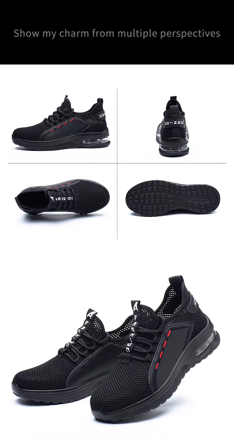 AirStep Men’s Lightweight Safety Sneakers – Steel Toe Work Shoes Sporty style