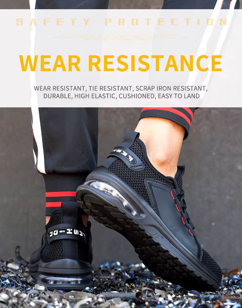 AirStep Men’s Lightweight Safety Sneakers – Steel Toe Work Shoes Sporty style