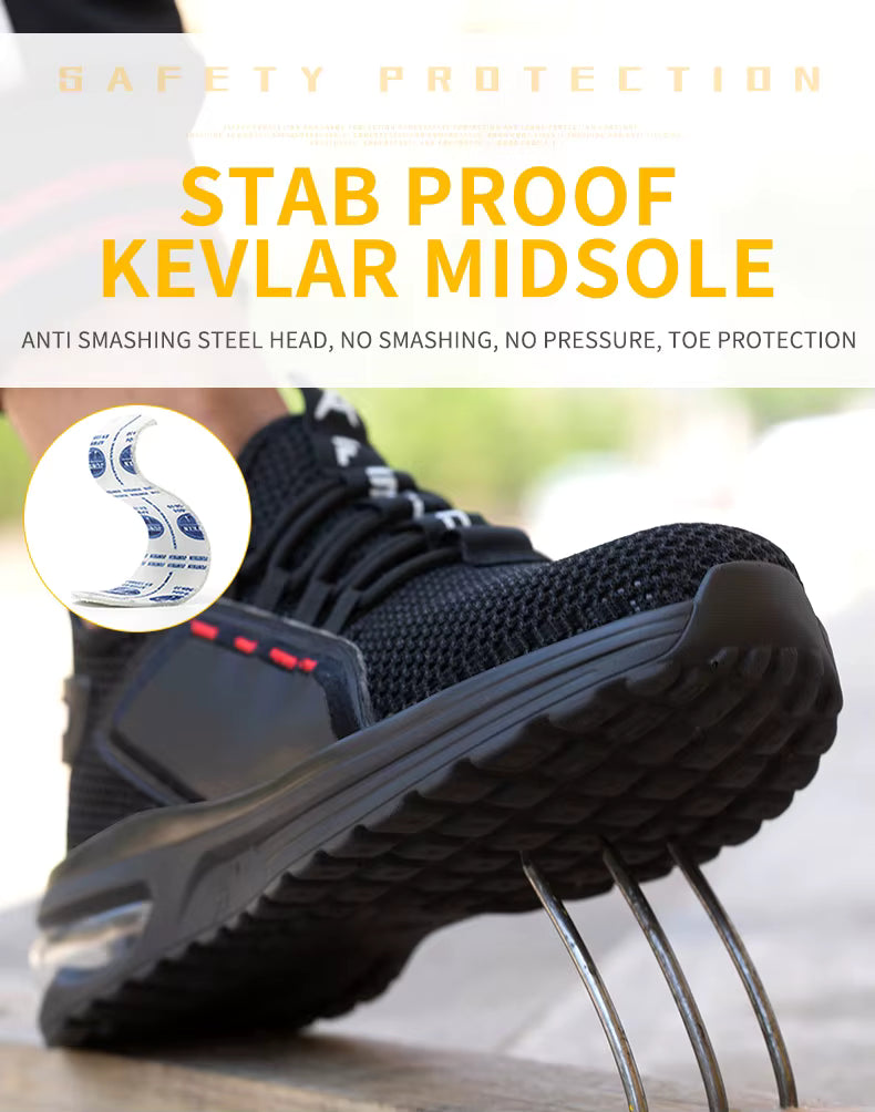 AirStep Men’s Lightweight Safety Sneakers – Steel Toe Work Shoes Sporty style