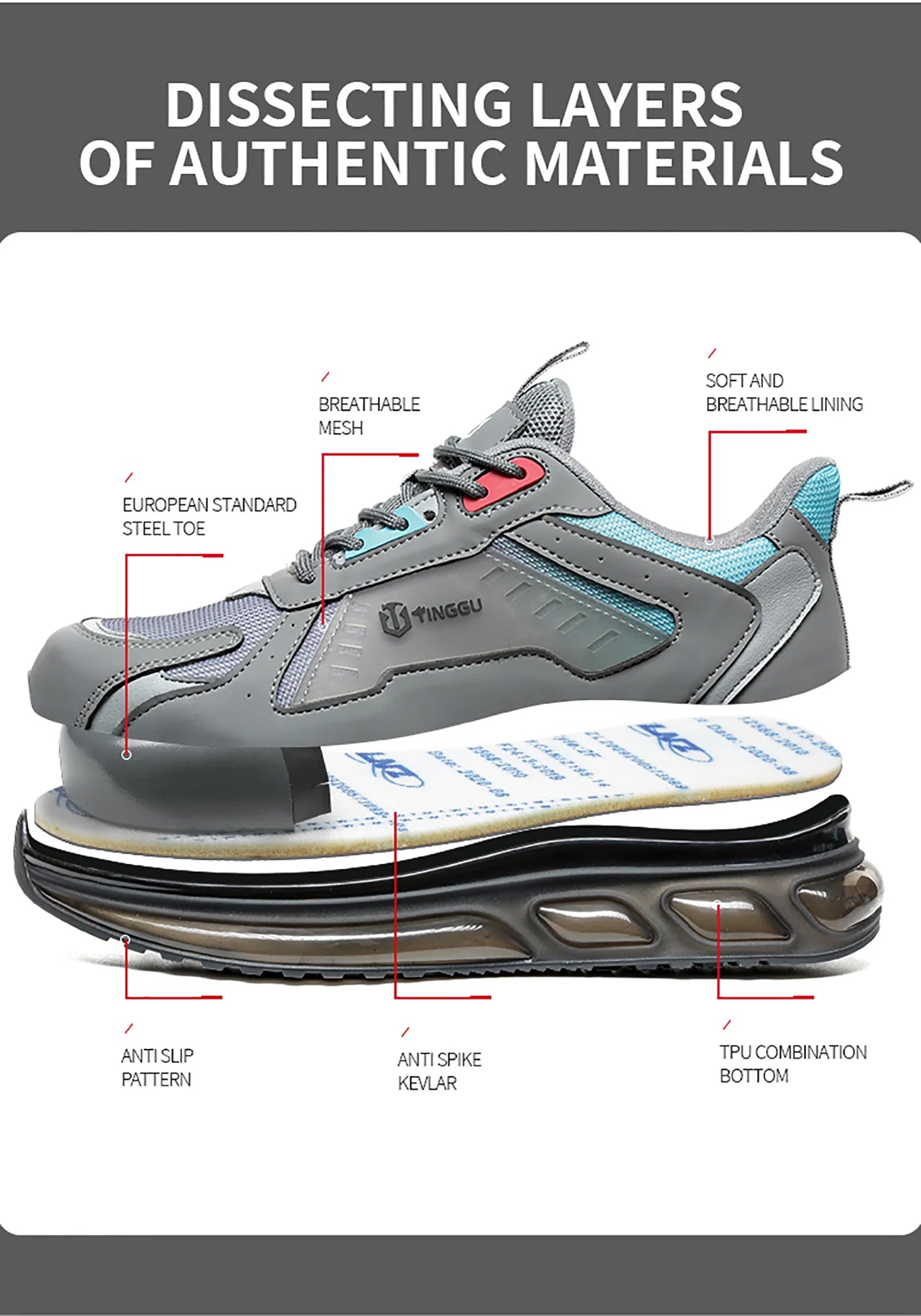Finggu Air-Cushion Safety Sneakers – Heavy-Duty Work Shoes