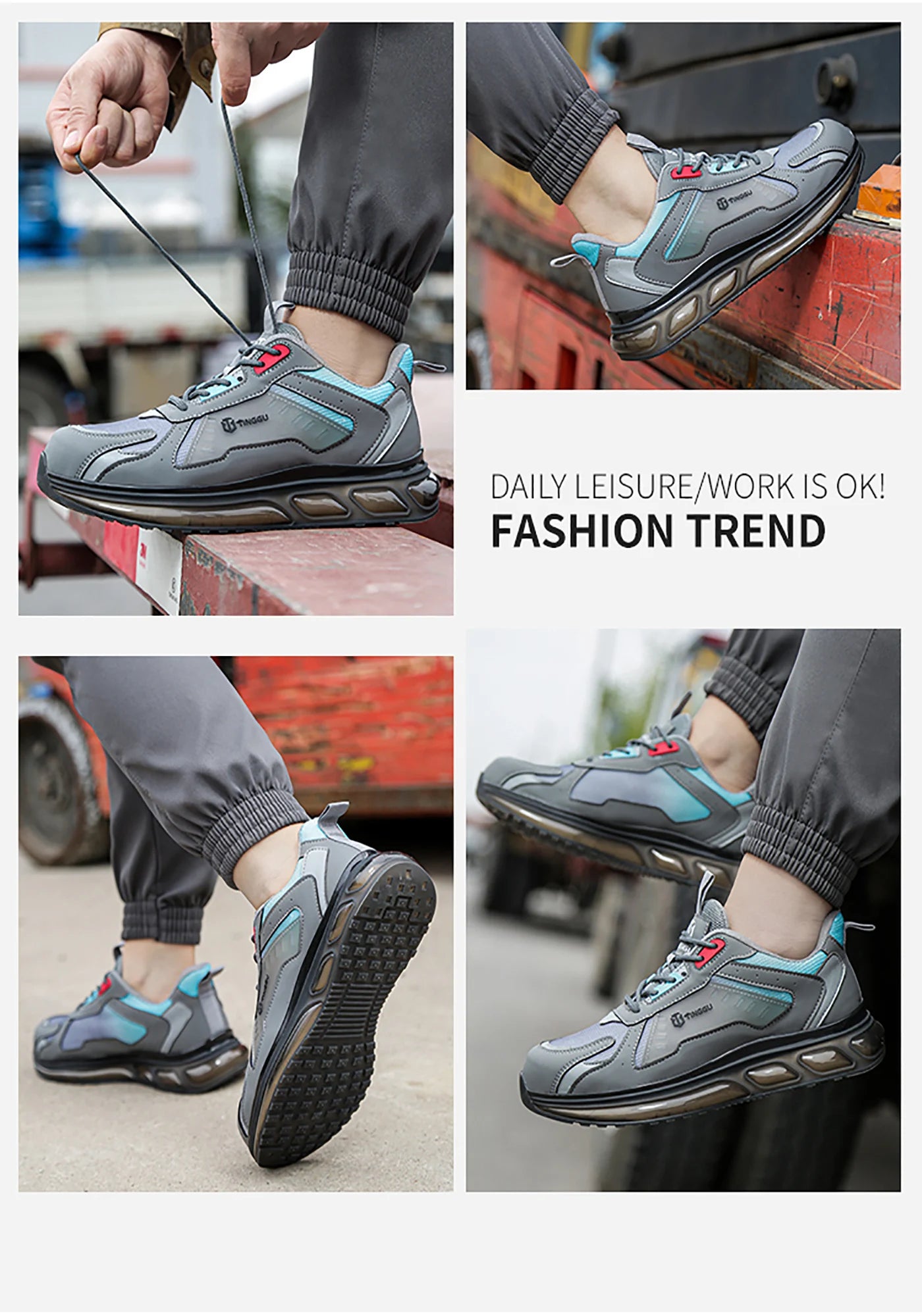 Finggu Air-Cushion Safety Sneakers – Heavy-Duty Work Shoes