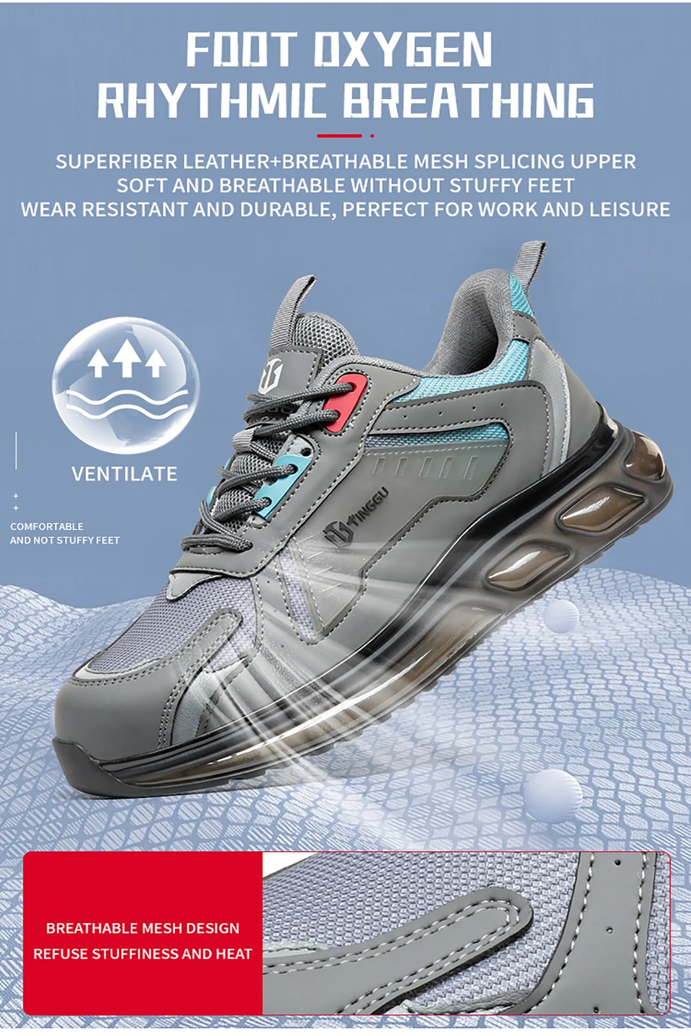 Finggu Air-Cushion Safety Sneakers – Heavy-Duty Work Shoes