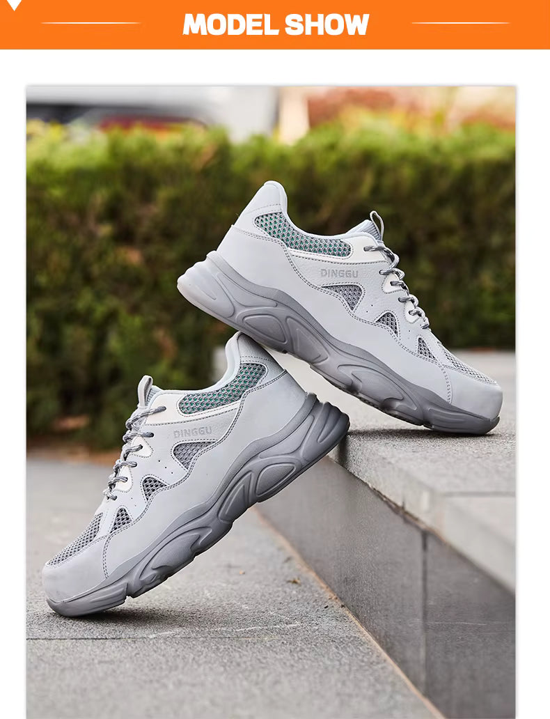 DINGGU Unisex Safety Sneakers – Lightweight Steel Toe Work Shoes