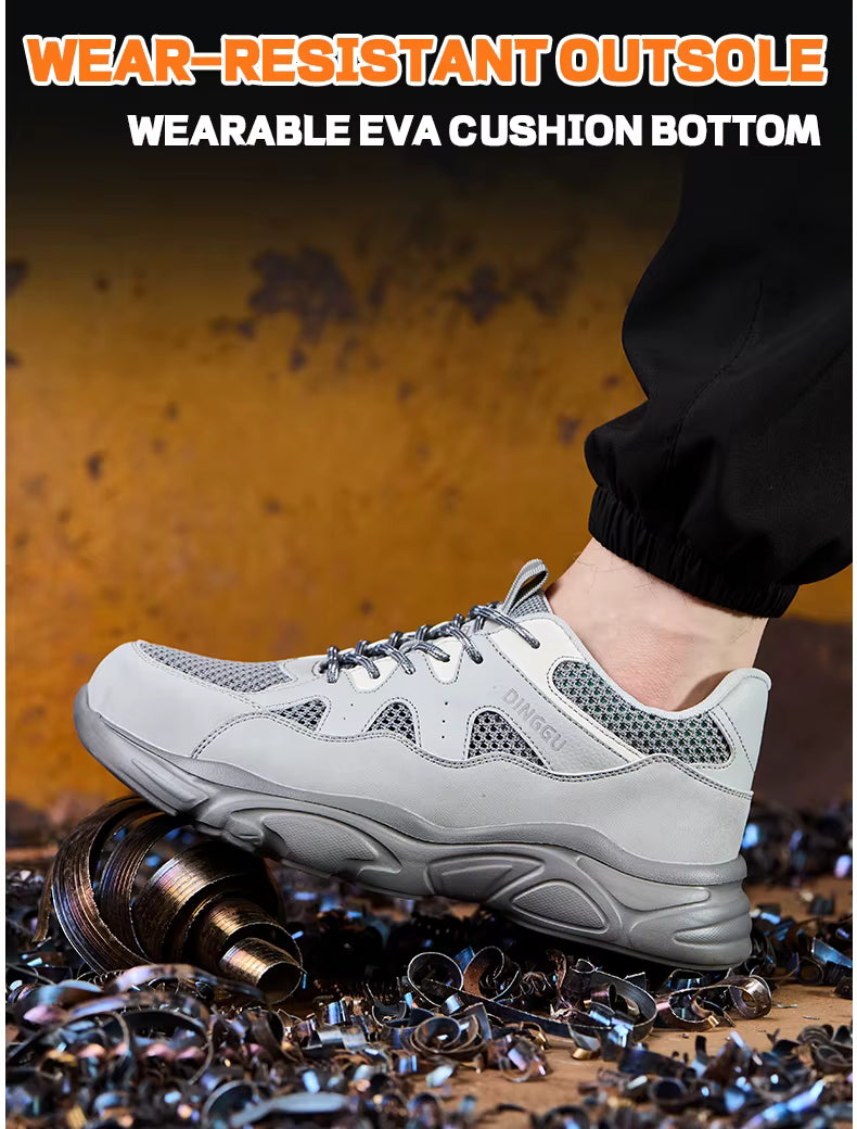 DINGGU Unisex Safety Sneakers – Lightweight Steel Toe Work Shoes